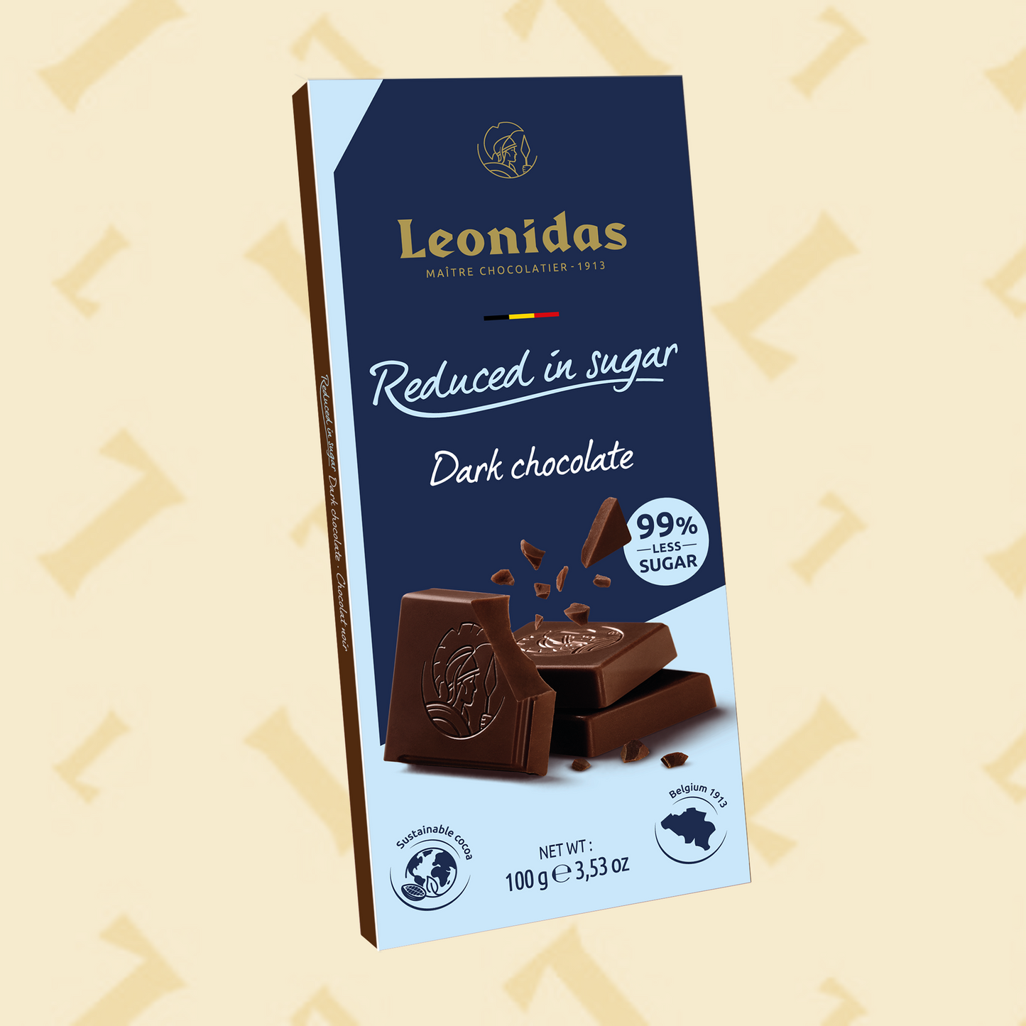 Tablette 100 g noir réduite en sucre